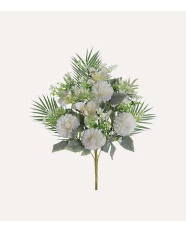 Palma Decorativa Zinnias y Orquídeas de Políester y Plástico