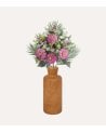 Palma Decorativa Zinnias y Orquídeas de Políester y Plástico