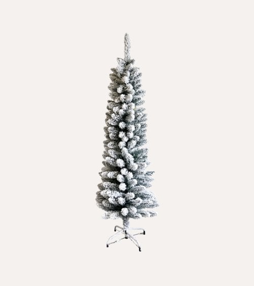 Árbol de Navidad Xmas Estrecho con Efecto Nevado