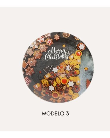 Plato Llano Decorativo Navideño de Cristal