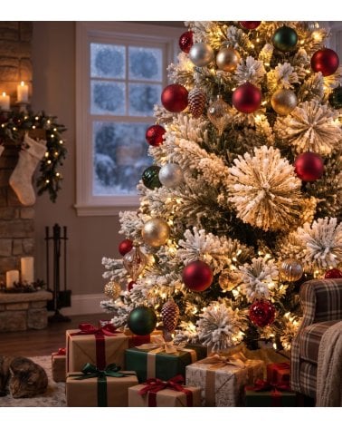 Árbol de Navidad Carrasco Frondoso con Efecto Nevado