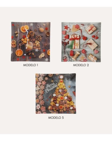 Plato Cuadrado Decorativo Navideño de Cristal