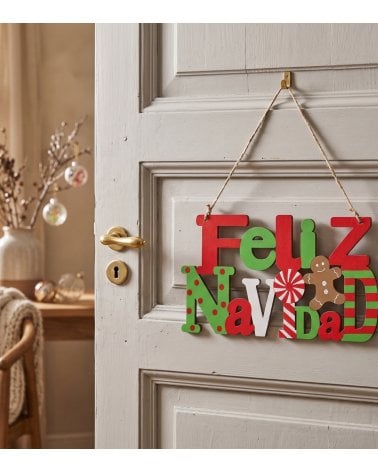 Cartel Decorativo Grunch de Feliz Navidad