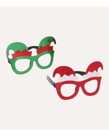 Gafas Navideña con Gorros de Elfos de Plástico