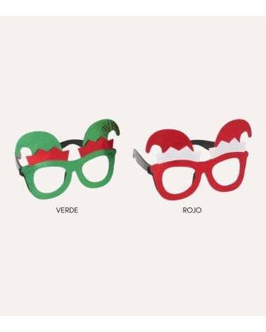Gafas Navideña con Gorros de Elfos de Plástico