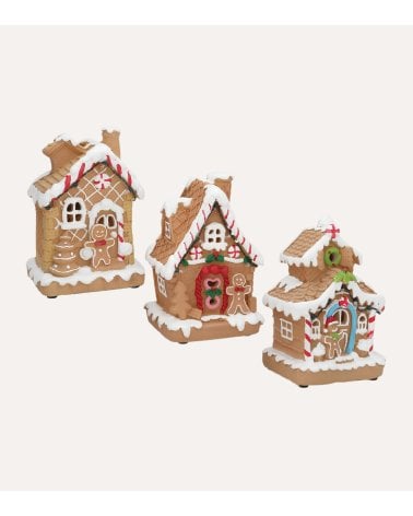 Figura Decorativa Casa de Galleta Navideña con Luz Led