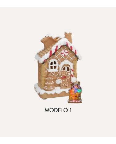 Figura Decorativa Casa de Galleta Navideña con Luz Led