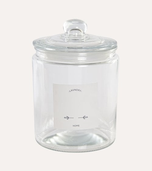 Bote Laundry Transparente con Tapa Hermética de Cristal