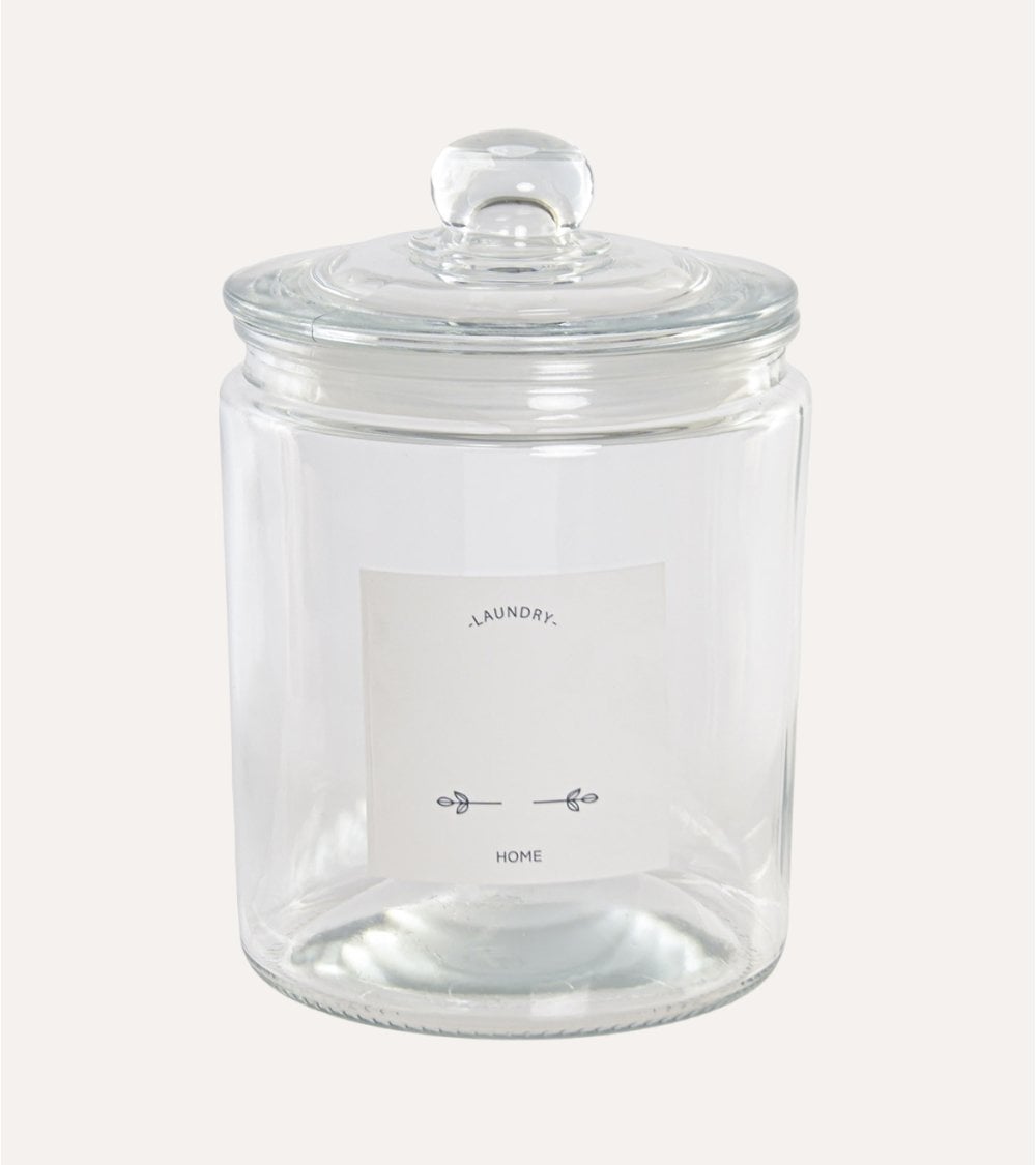 Bote Laundry Transparente con Tapa Hermética de Cristal