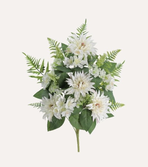 Palma Decorativa Dahlias y Anthurium de Poliéster y Plástico