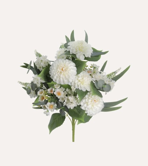 Palma Decorativa Zinnias de Poliéster y Plástico