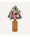 Palma Decorativa Rosas y Hortensias de Poliéster y Plástico
