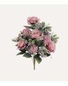 Palma Decorativa Rosas y Viburnos de Poliéster y Plástico