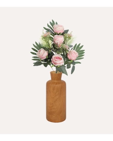 Palma Decorativa Rosa Repollo de Poliéster y Plástico