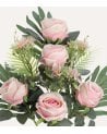 Palma Decorativa Rosa Repollo de Poliéster y Plástico