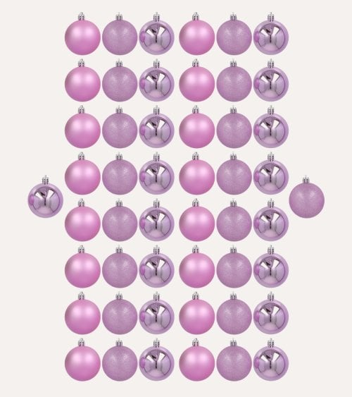 Set de 50 Bolas Lisas y Brillantes para Árbol