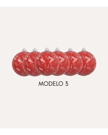 Set de 6 Bolas Estampados Navideños para Árbol