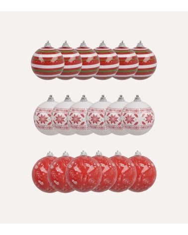 Set de 6 Bolas Estampados Navideños para Árbol