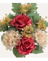 Palma Decorativa Hortensias y Rosas de Poliéster y Plástico