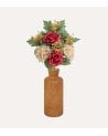 Palma Decorativa Hortensias y Rosas de Poliéster y Plástico