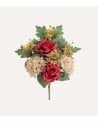 Palma Decorativa Hortensias y Rosas de Poliéster y Plástico