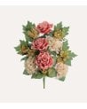 Palma Decorativa Hortensias y Rosas de Poliéster y Plástico