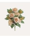 Palma Decorativa Hortensias y Rosas de Poliéster y Plástico