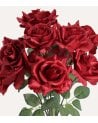 Ramo Decorativo Rosas y Hojas de Rosal de Plástico y Poliéster