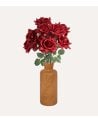 Ramo Decorativo Rosas y Hojas de Rosal de Plástico y Poliéster