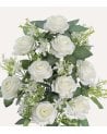 Palma Decorativa Rosas y Hojas de Rosal de Poliéster y Plástico