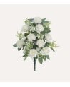 Palma Decorativa Rosas y Hojas de Rosal de Poliéster y Plástico