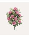 Palma Decorativa Rosas y Hojas de Rosal de Poliéster y Plástico
