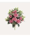 Palma Decorativa Rosas y Hojas de Rosal de Poliéster y Plástico