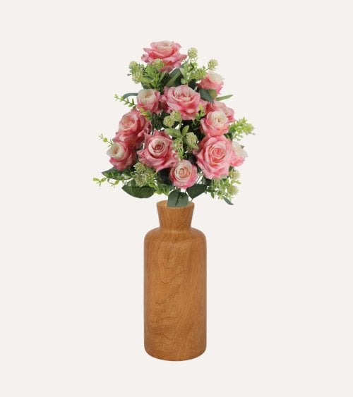 Palma Decorativa Rosas y Racimos Redondos