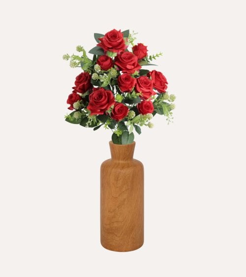 Palma Decorativa Rosas y Racimos Redondos