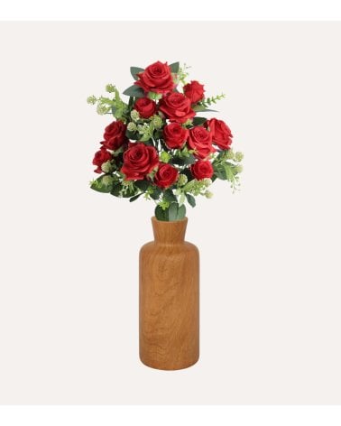 Palma Decorativa Rosas y Racimos Redondos