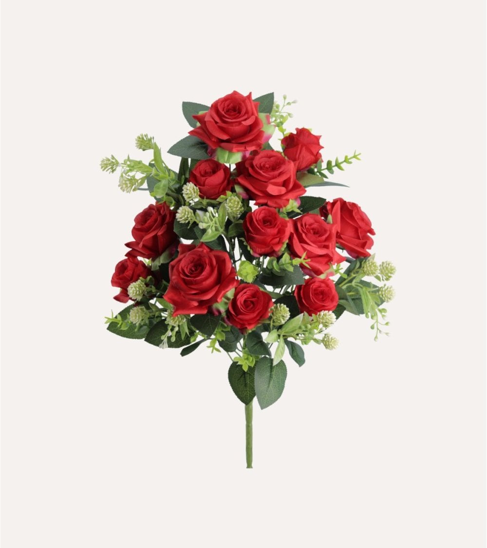 Palma Decorativa Rosas y Racimos Redondos
