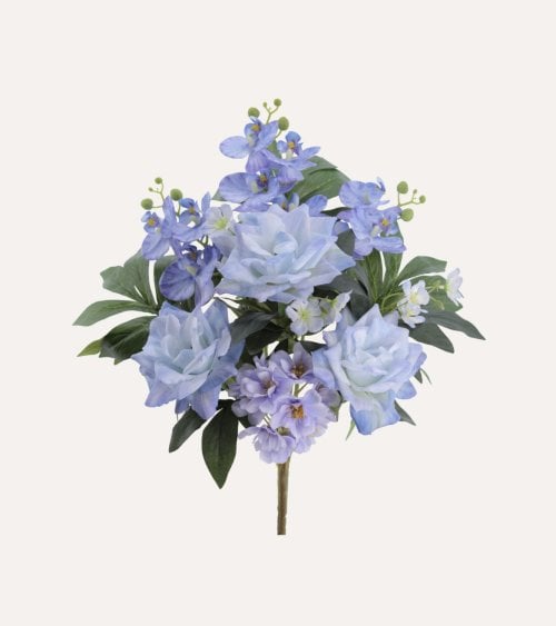 Palma Decorativa Rosas y Orquídeas de Poliéster y Plástico