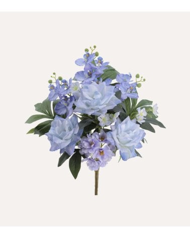 Palma Decorativa Rosas y Orquídeas de Poliéster y Plástico