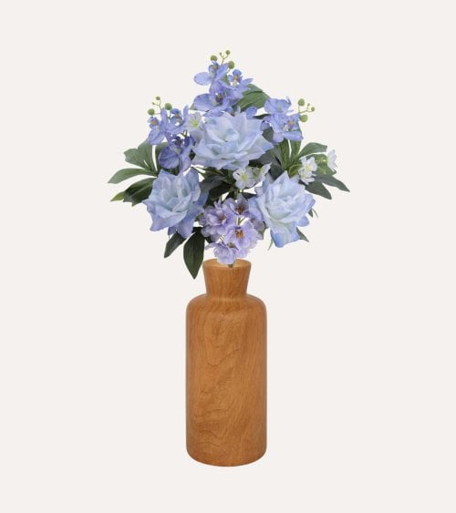 Palma Decorativa Rosas y Orquídeas de Poliéster y Plástico