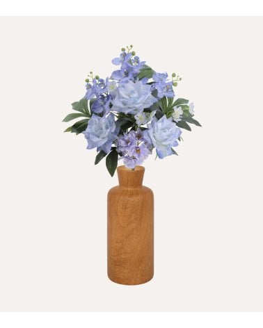 Palma Decorativa Rosas y Orquídeas de Poliéster y Plástico