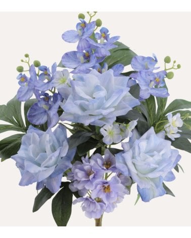 Palma Decorativa Rosas y Orquídeas de Poliéster y Plástico