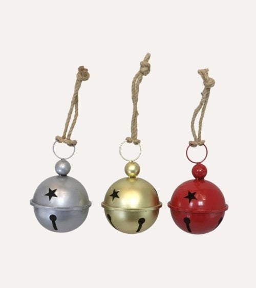 Colgante Cascabel con Estrellas para Decoración Navideña