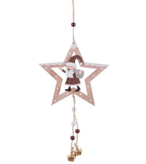 Colgante Navidad en Forma de Estrella con Cascabel