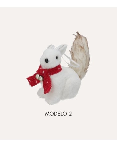 Colgante Ardilla Nevada con Bufanda para Árbol Navideño