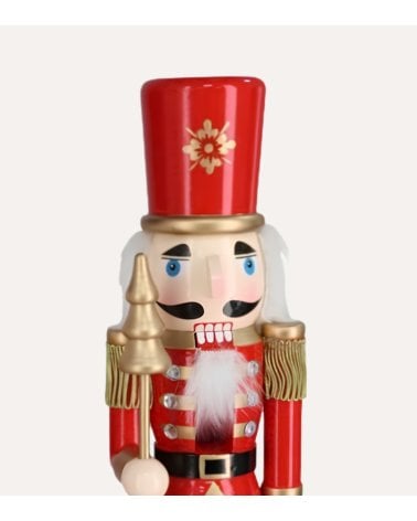 Figura Decorativa Soldadito Navideño Kaly Alto de Madera