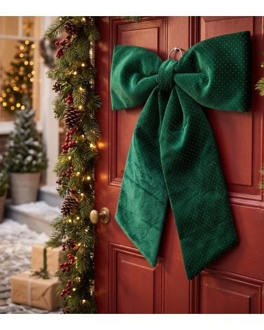 Lazo Runie de Terciopelo para Decoración Navideña