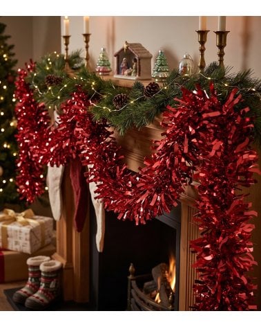 Boa Espumillón Tronquel Metalizado para Decoración Navideña