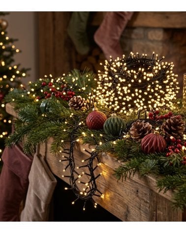 Guirnalda de Luces LED con 8 Funciones para Decoración Navideña Exterior