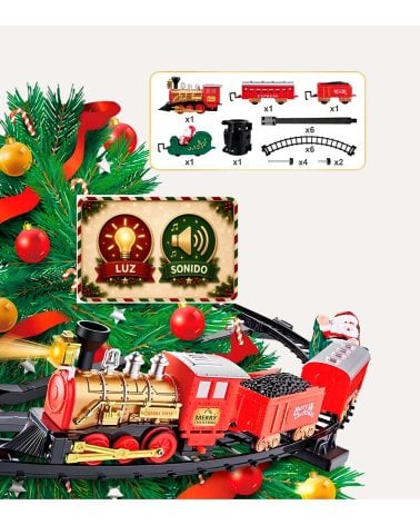 Tren Navideño Papá Noel para Decoración de Árbol